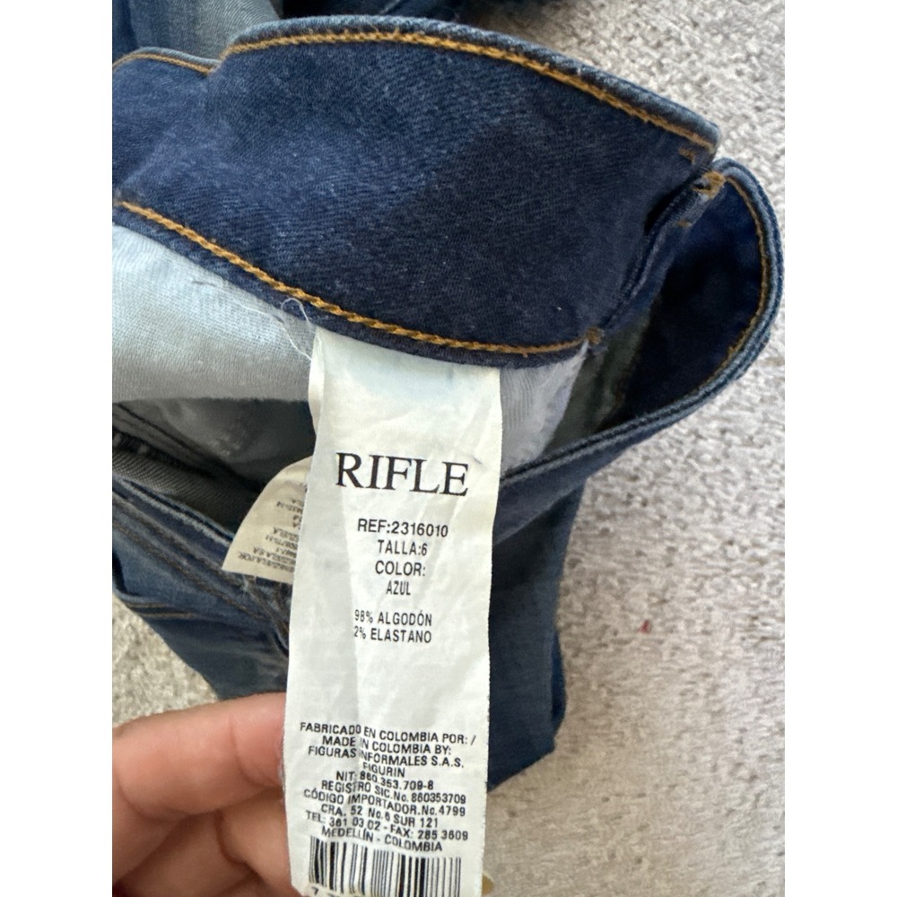 Rifle Sicilia Low Rise Flare Jeans Blue Wash Size 6 Y2K Distressed - Picture 3 of 7